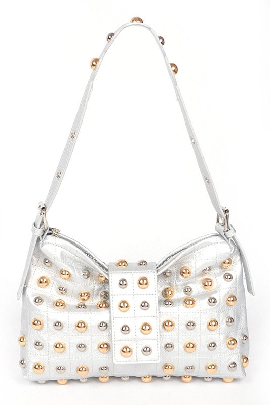 Mix Color Studs Fashion Shoulder Bag