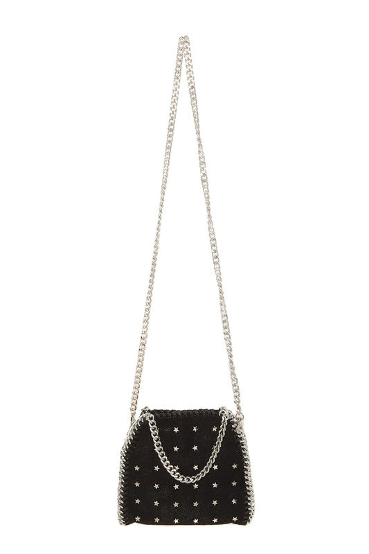 Tiny Stars Accent with Chain Crossbody Bag